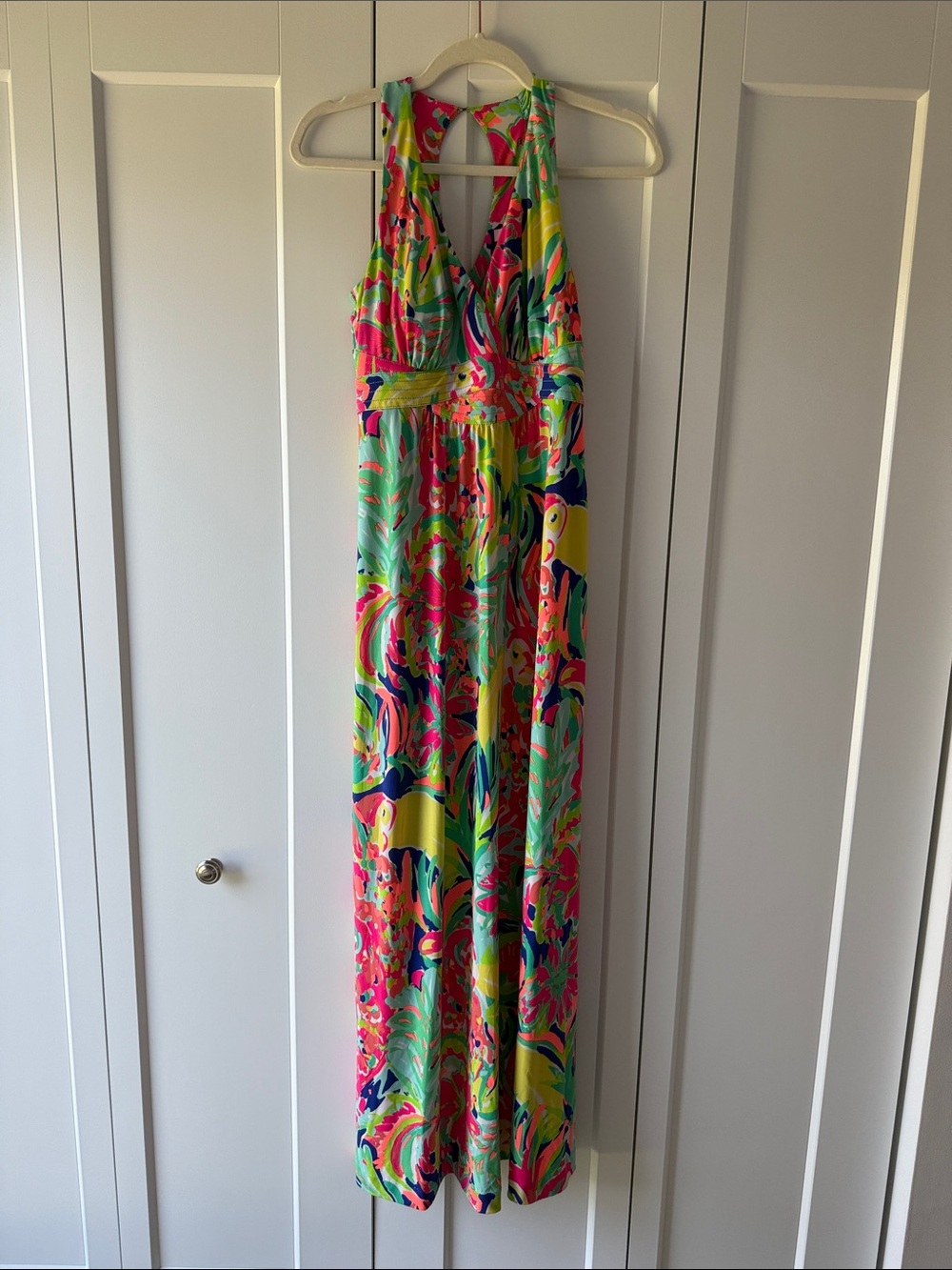 Lilly Pullitzwr Tropical Halter Maxi dress - EUC
